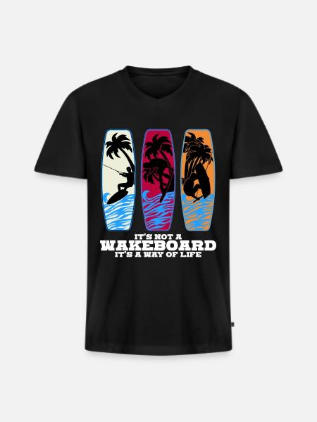 Wakeboard Wakeboarder Wakeboards - Men's Premium Organic T-shirt with V-neck - black