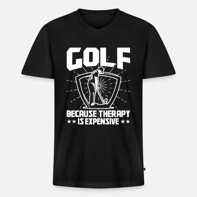 Perfect Golfing Design - Männer Premium Bio T-Shirt mit V-Ausschnitt - Schwarz