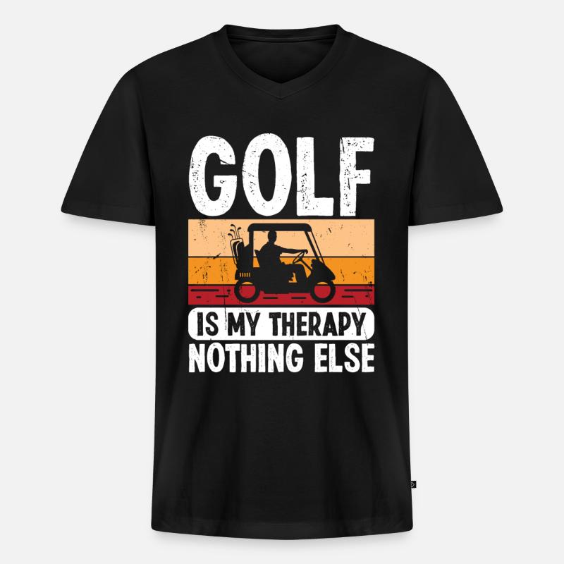 Golf nothing else - Männer Premium Bio T-Shirt mit V-Ausschnitt - Schwarz