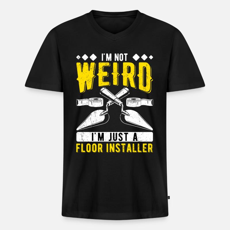 Bodenleger Estrichleger - Männer Premium Bio T-Shirt mit V-Ausschnitt - Schwarz