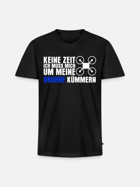 Drohne Quadrocopter Quadcopter - Männer Premium Bio T-Shirt mit V-Ausschnitt - Schwarz