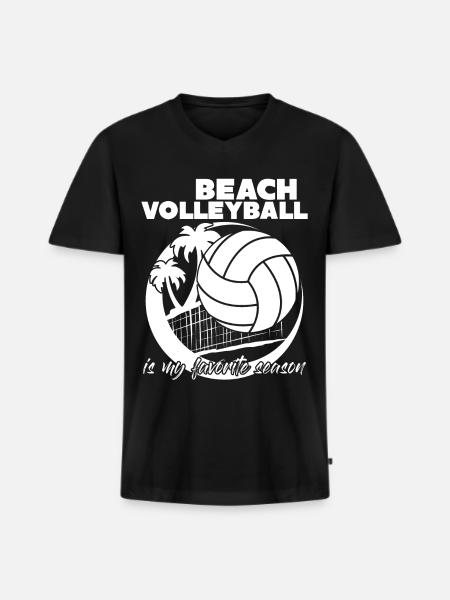 Beach Volleyball Season - Men's Premium Organic T-shirt with V-neck - black