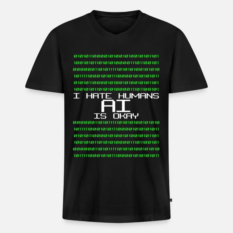Artifical Intelligence Programmer Admin - Männer Premium Bio T-Shirt mit V-Ausschnitt - Schwarz