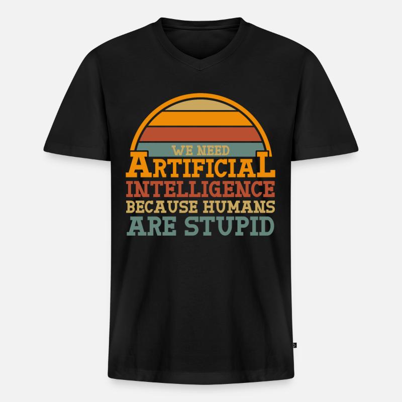 Artifical Intelligence - Männer Premium Bio T-Shirt mit V-Ausschnitt - Schwarz
