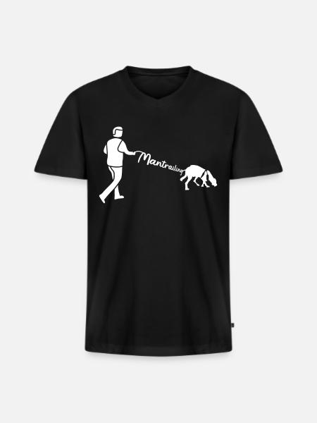 Mantrailing Leash Mantrailer Dogs - Men's Premium Organic T-shirt with V-neck - black