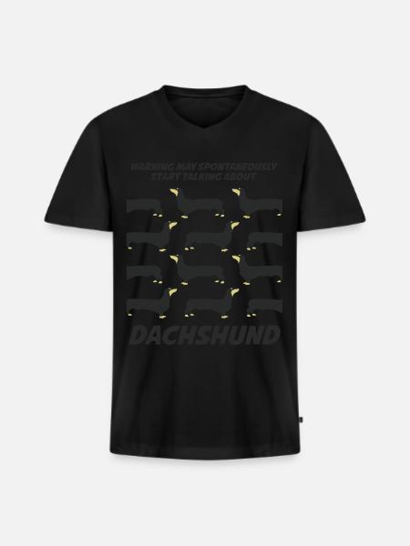 Dachshund Witz - Männer Premium Bio T-Shirt mit V-Ausschnitt - Schwarz