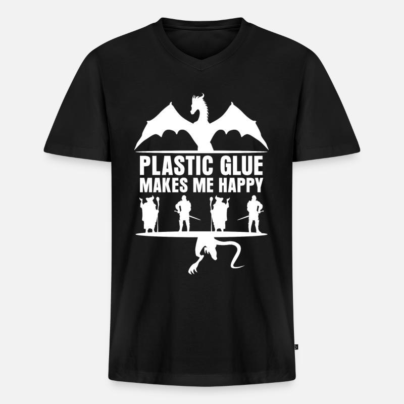 Modellbau Tabletop Modellbauer - Männer Premium Bio T-Shirt mit V-Ausschnitt - Schwarz