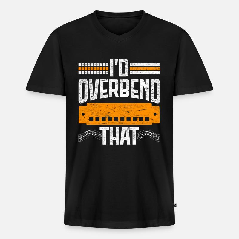 Harmonica harmonica player - Men's Premium Organic T-shirt with V-neck - black
