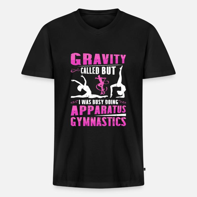 Apparatus Gymnast funny Workout - Männer Premium Bio T-Shirt mit V-Ausschnitt - Schwarz