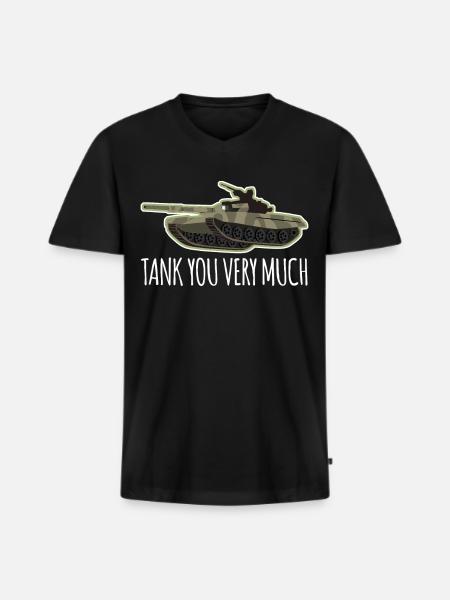Panzer Spruch Kampfpanzer Panzerfahrer - Männer Premium Bio T-Shirt mit V-Ausschnitt - Schwarz