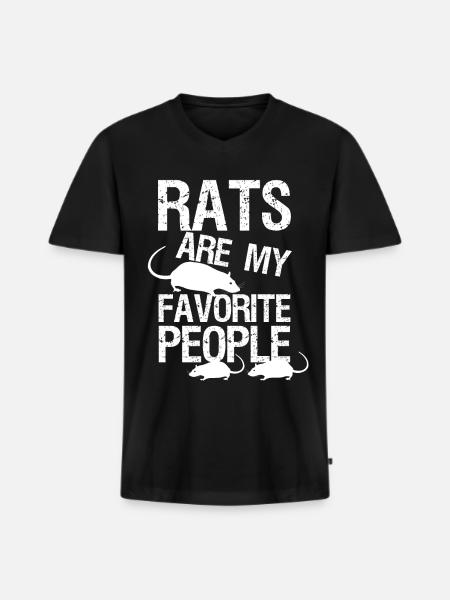 Rat funny saying rats - Men's Premium Organic T-shirt with V-neck - black