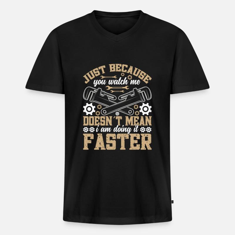 Specific Tools - Männer Premium Bio T-Shirt mit V-Ausschnitt - Schwarz