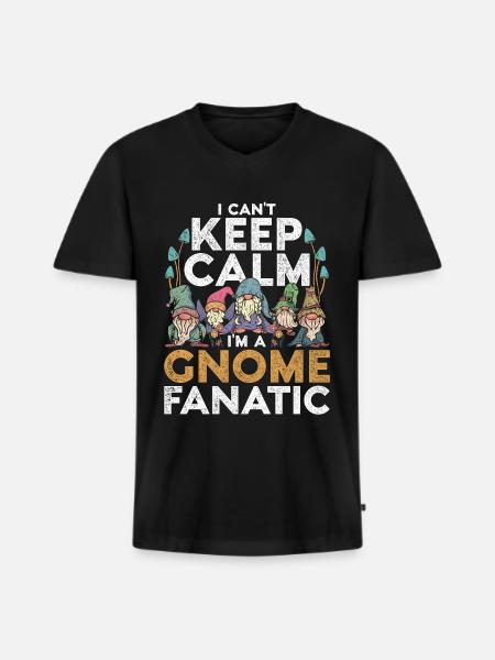 Gartenzwergsammler Gartenzwerg Gartenzwerge - Männer Premium Bio T-Shirt mit V-Ausschnitt - Schwarz
