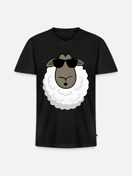 Sheep with sunglasses Sheep sheep - Men's Premium Organic T-shirt with V-neck - black