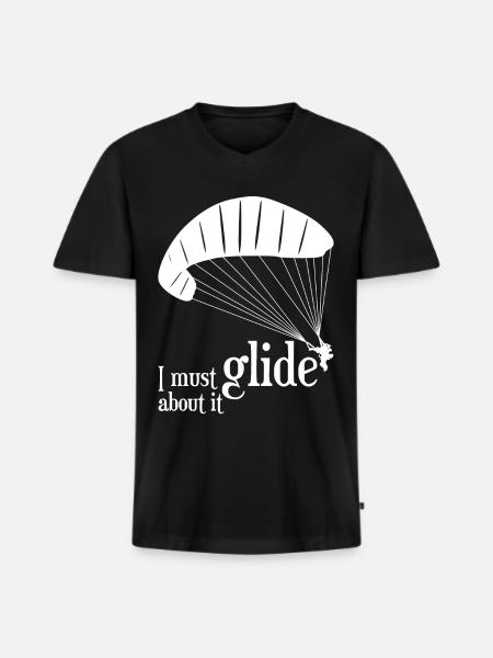 Paragliding Gleitschirmfliegen - Männer Premium Bio T-Shirt mit V-Ausschnitt - Schwarz