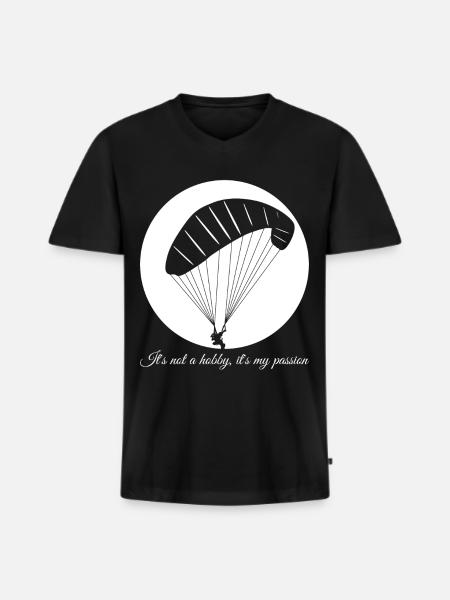 Parapente Parapente Gleitsegeln - T-shirt encolure en V Premium bio Homme - noir