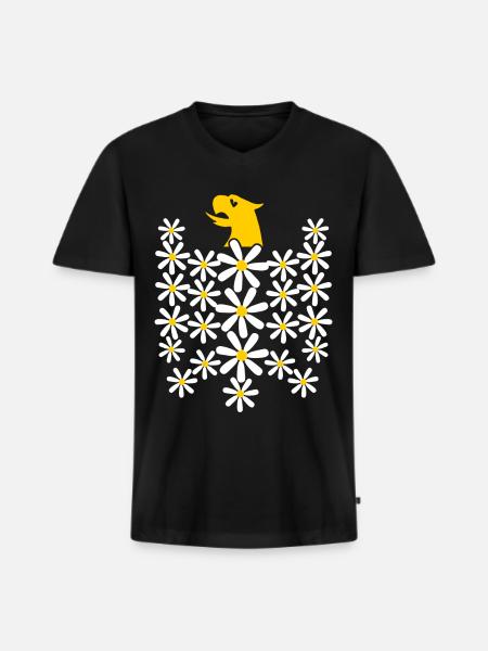Daisy Federal Eagle de fleurs - T-shirt encolure en V Premium bio Homme - noir