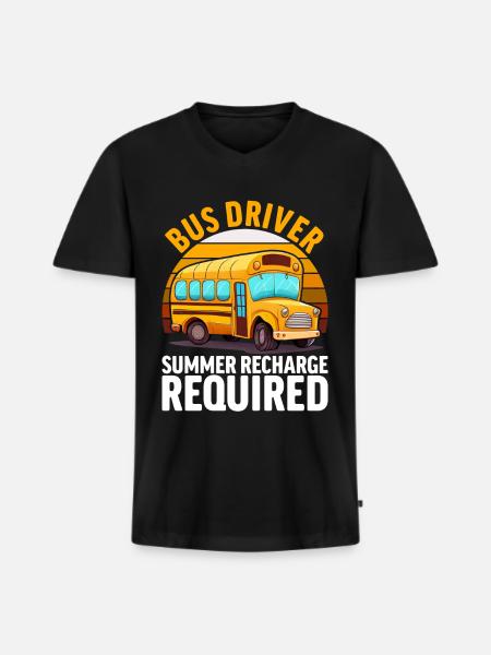 Schulbusfahrer Busfahrer Busbegleiter - Männer Premium Bio T-Shirt mit V-Ausschnitt - Schwarz
