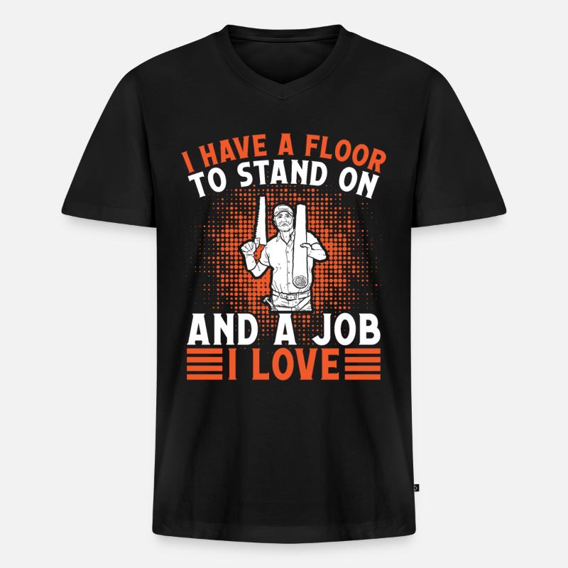 Floor installation - Männer Premium Bio T-Shirt mit V-Ausschnitt - Schwarz