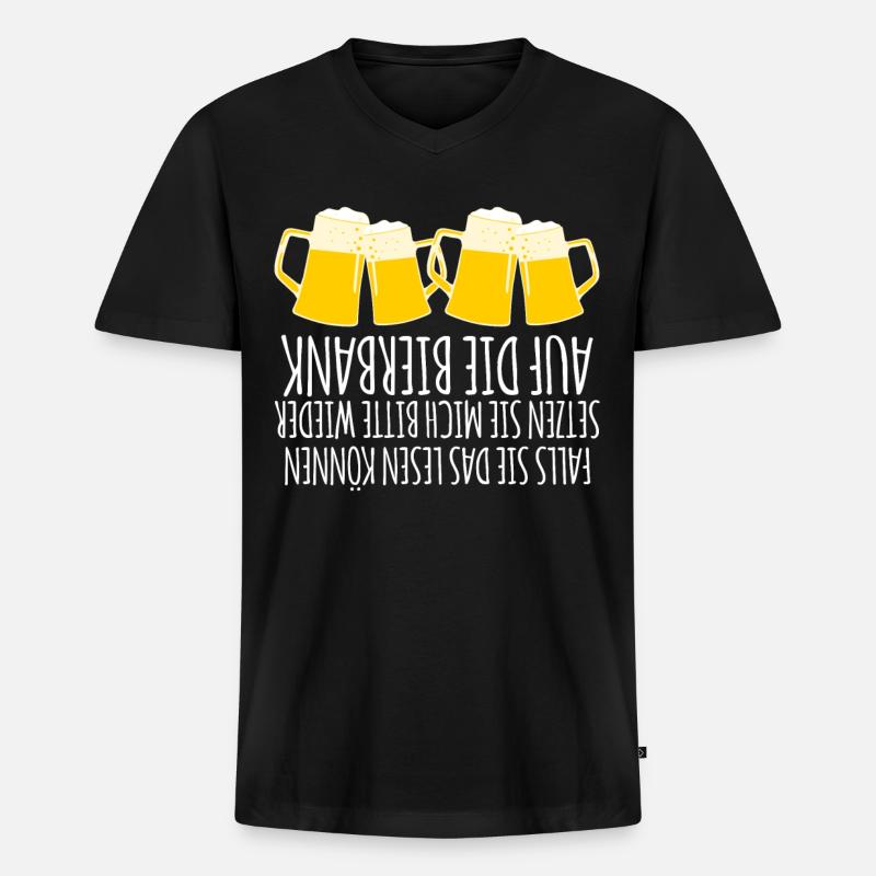 Bier Biergarten Bierkrug Bierfest - Männer Premium Bio T-Shirt mit V-Ausschnitt - Schwarz