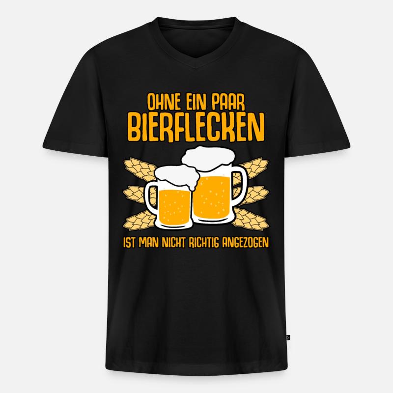 Bier Biergarten Bierfest Bierkrug - Männer Premium Bio T-Shirt mit V-Ausschnitt - Schwarz