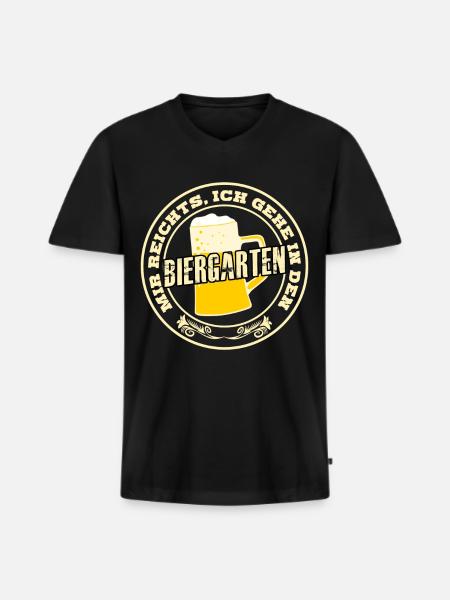 Biergarten Bierglas Bier Biertrinker - Männer Premium Bio T-Shirt mit V-Ausschnitt - Schwarz