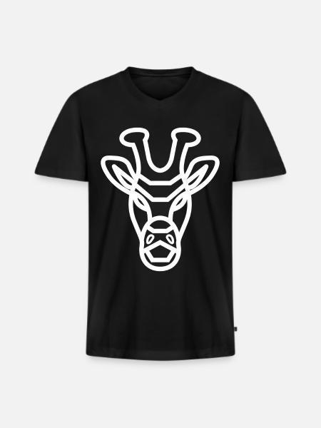Giraffe Face Giraffe - Men's Premium Organic T-shirt with V-neck - black