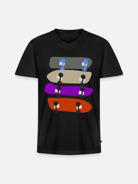 Longboard Skateboard Longboarder - Men's Premium Organic T-shirt with V-neck - black