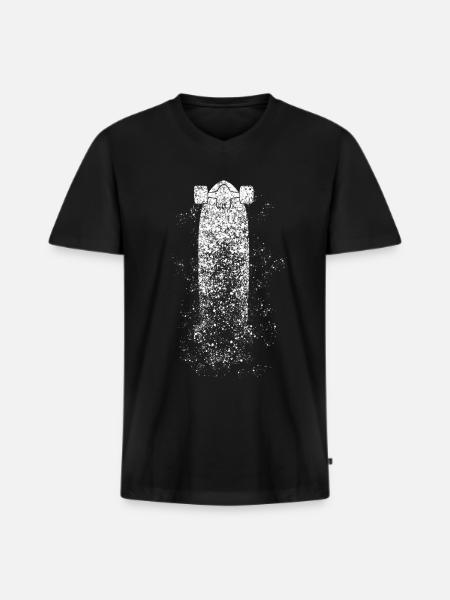 Longboard Longboarding Rain Longboarder - Men's Premium Organic T-shirt with V-neck - black
