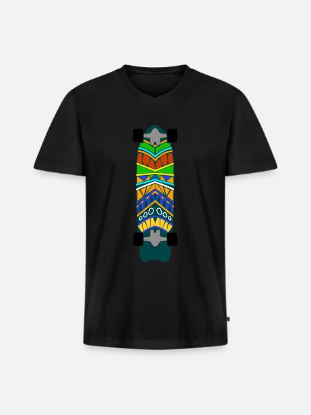 Longboarder Longboarding Longboard - Men's Premium Organic T-shirt with V-neck - black