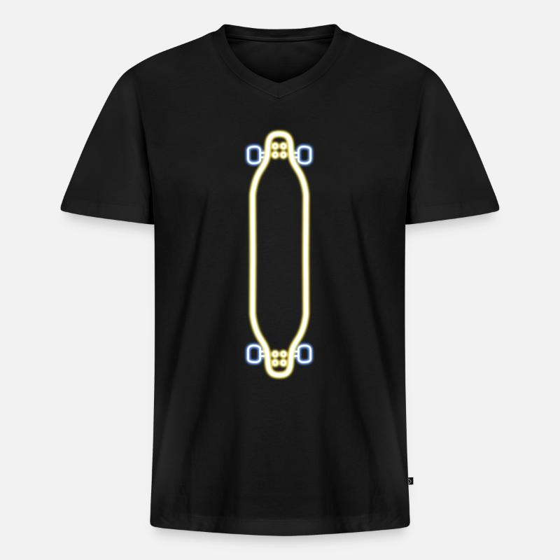 Longboarder Longboard Longboarding - Männer Premium Bio T-Shirt mit V-Ausschnitt - Schwarz
