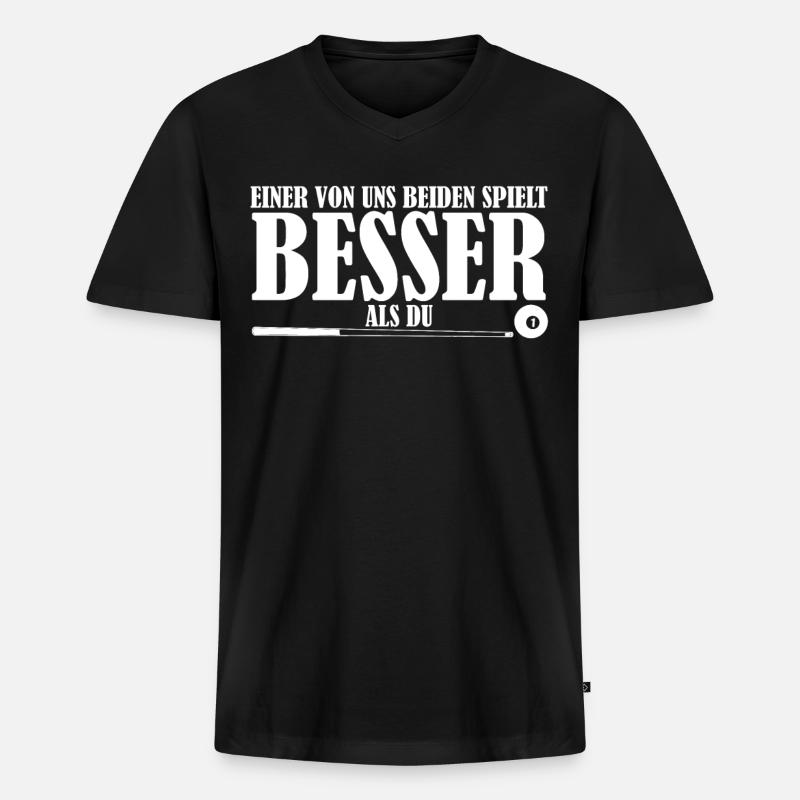 Billard Poolbillard Snooker - Männer Premium Bio T-Shirt mit V-Ausschnitt - Schwarz