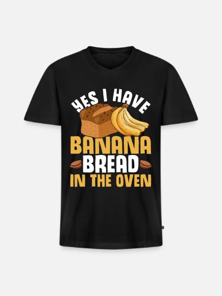 Funny Banana Bread Baking Apparel - Men's Premium Organic T-shirt with V-neck - black