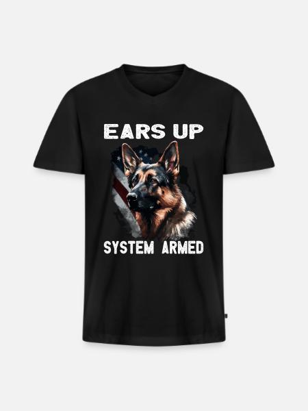 Schäferhund - Deutscher Schäferhund Hundebesitzer - Männer Premium Bio T-Shirt mit V-Ausschnitt - Schwarz