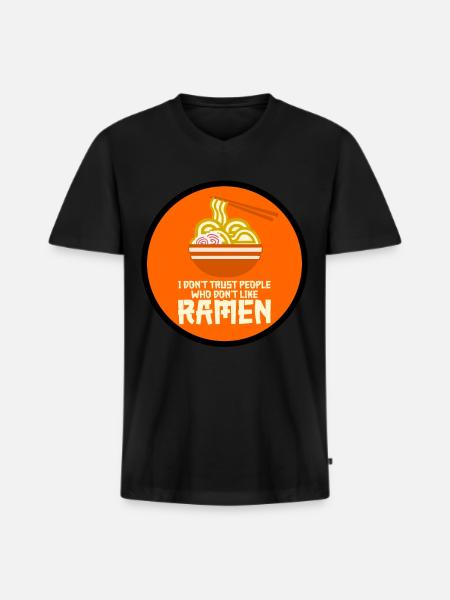 Ramen noodle soup - Men's Premium Organic T-shirt with V-neck - black