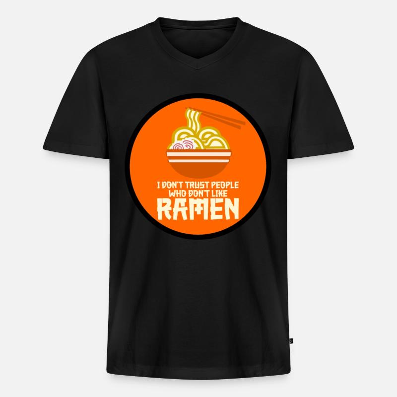 Ramen Nudelsuppe - Männer Premium Bio T-Shirt mit V-Ausschnitt - Schwarz