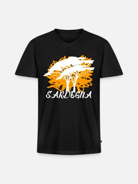 Sardaigne Sardaigne Sardaigne - T-shirt encolure en V Premium bio Homme - noir