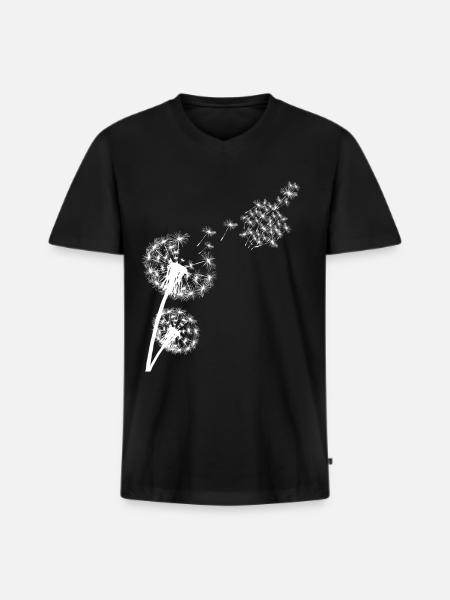 Mittelfinger Pusteblume Beleidigung - Männer Premium Bio T-Shirt mit V-Ausschnitt - Schwarz