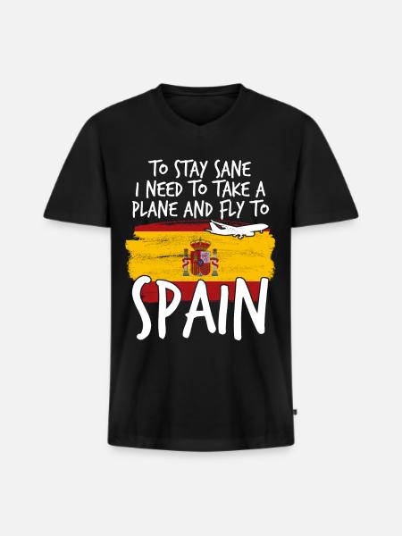 Vacances en Espagne - T-shirt encolure en V Premium bio Homme - noir