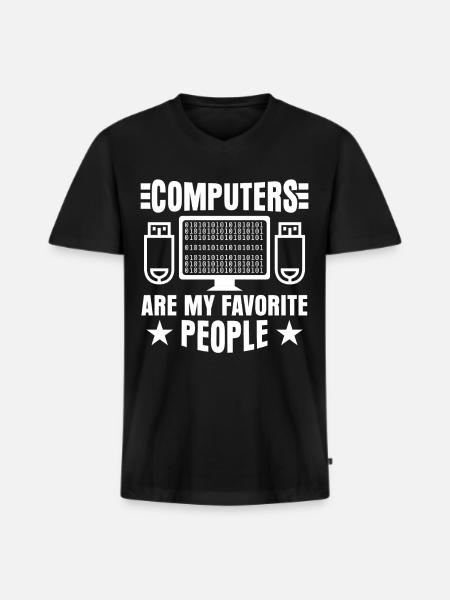 Admin Programmierer Informatiker - Männer Premium Bio T-Shirt mit V-Ausschnitt - Schwarz