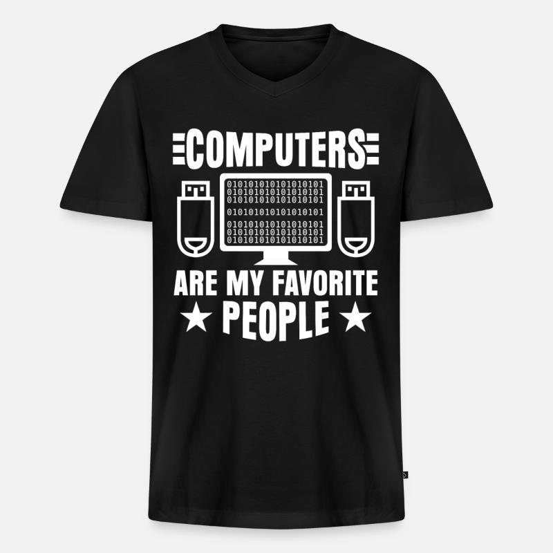 Admin Programmer Computer Scientist - Men's Premium Organic T-shirt with V-neck - black