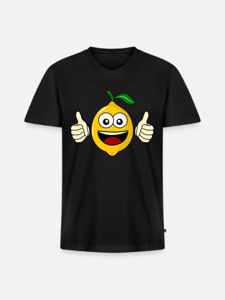 Lemon Motivation Lemon - Men's Premium Organic T-shirt with V-neck - black