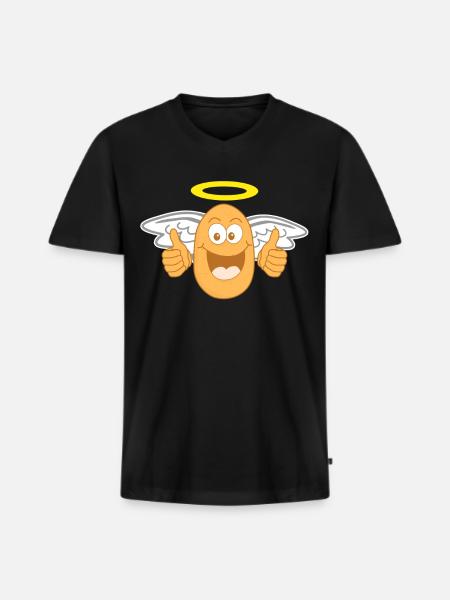 Potato Angel Potatoes - Men's Premium Organic T-shirt with V-neck - black