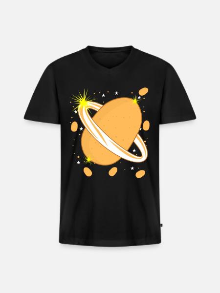 Potato in space Potatoes - Men's Premium Organic T-shirt with V-neck - black