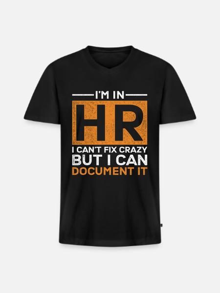 HR Manager Personalmanager - Männer Premium Bio T-Shirt mit V-Ausschnitt - Schwarz