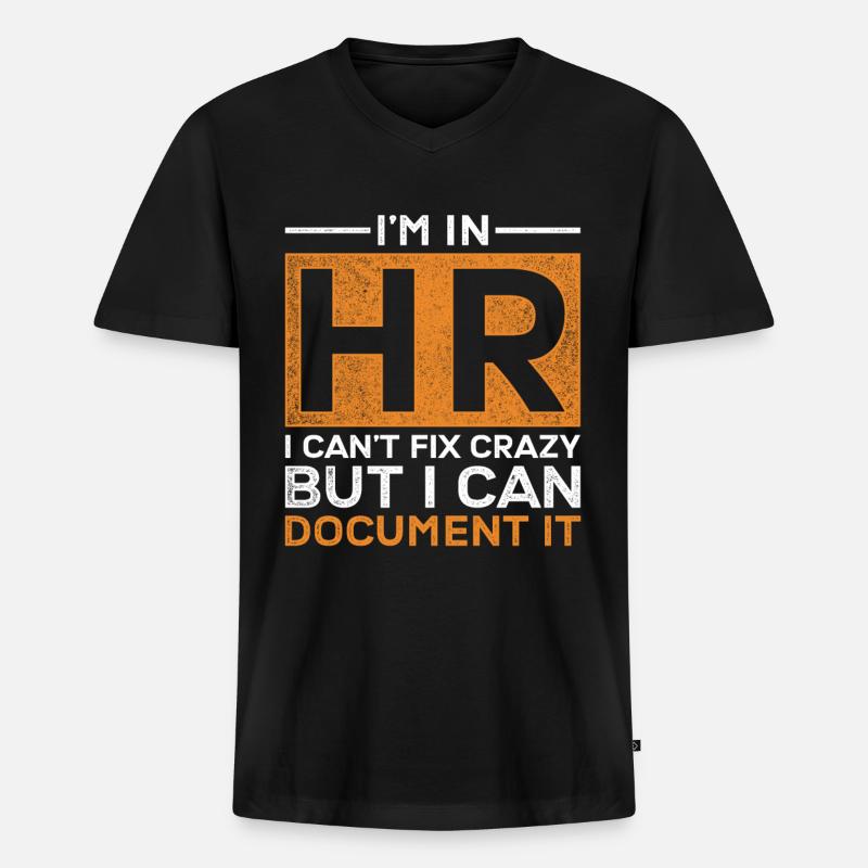 HR Manager Personalmanager - Männer Premium Bio T-Shirt mit V-Ausschnitt - Schwarz