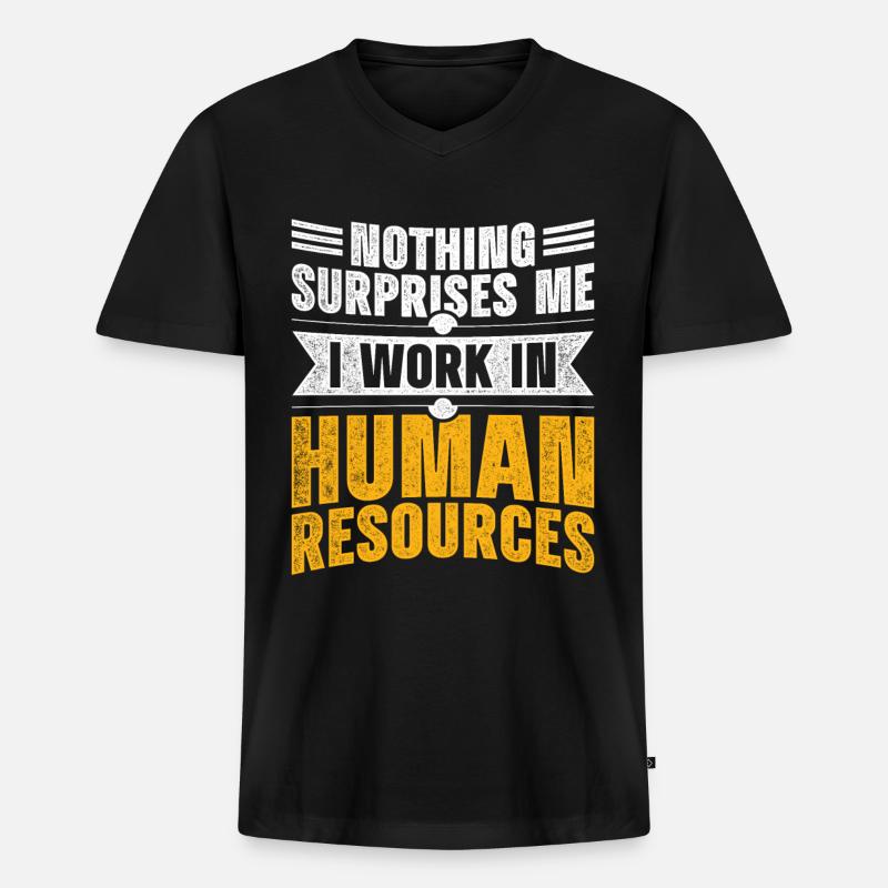 HR Manager Personalmanager - Männer Premium Bio T-Shirt mit V-Ausschnitt - Schwarz