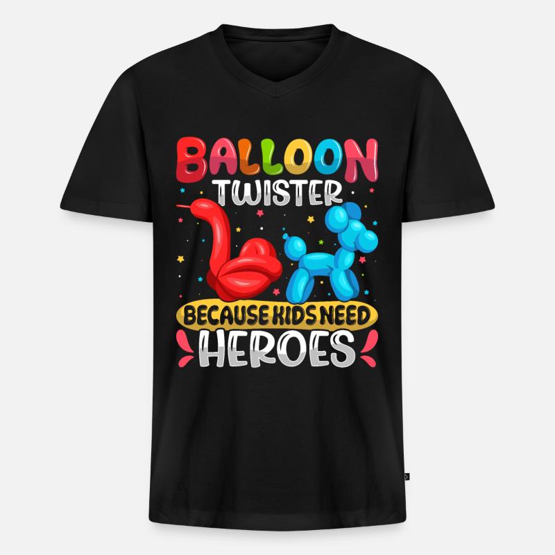 Party Balloon Design - Männer Premium Bio T-Shirt mit V-Ausschnitt - Schwarz