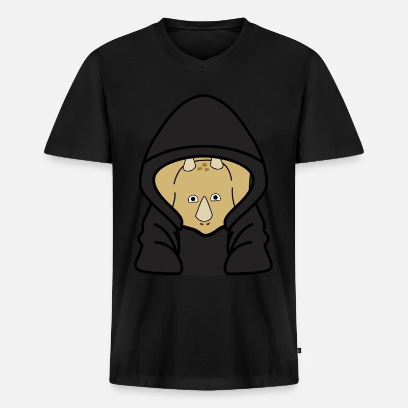 keiner Dinosaurier - Männer Premium Bio T-Shirt mit V-Ausschnitt - Schwarz
