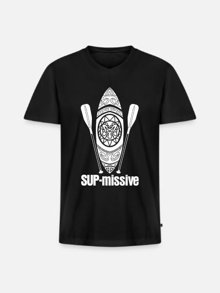 Stand Up Paddling SUP - Men's Premium Organic T-shirt with V-neck - black